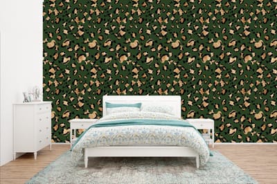 Behang - Fotobehang Panter - Goud - Patronen - Luxe - Breedte 400 cm x hoogte 240 cm