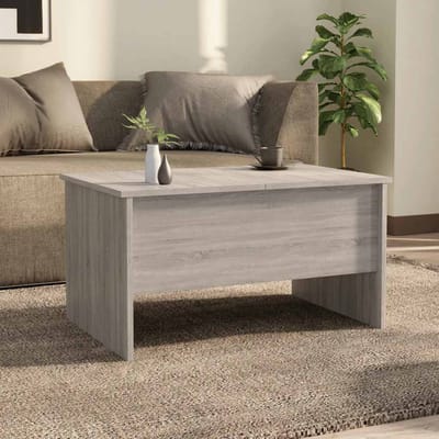 vidaXL - Salontafel - 80x50x42,5 - cm - bewerkt - hout - grijs - sonoma - eikenkleurig