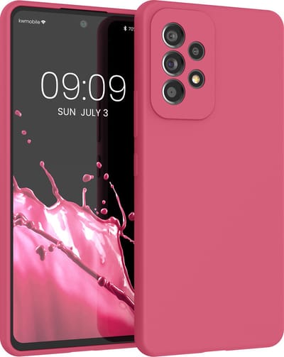 kwmobile telefoonhoesje geschikt voor Samsung Galaxy A53 5G - Hoesje met siliconen coating - Smartphone case in awesome pink