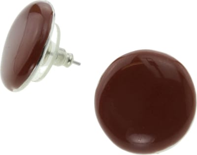 Behave - Ronde oorstekers bruin - Retro stijl - Nikkelvrij - 1,8 cm