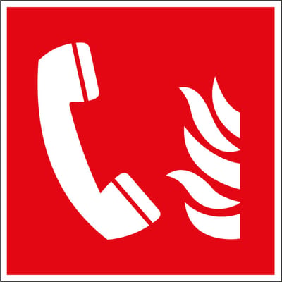 Alarmtelefoon sticker - ISO 7010 - F006 50 x 50 mm - 10 stuks per kaart