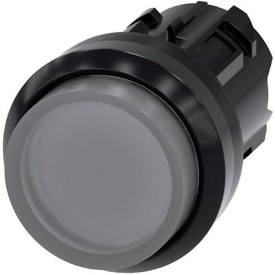 Siemens 3SU10010BB700AA0 3SU1001-0BB70-0AA0 Verlichte druktoets Kunststof frontring, Rond Knop Zwart, Helder 1 stuk(s) Piece