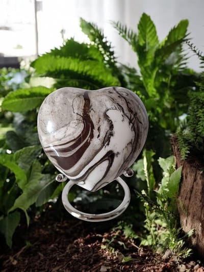 Hart Urn - Verdeel Urn - White Copper Ocean - Urn voor as 14503