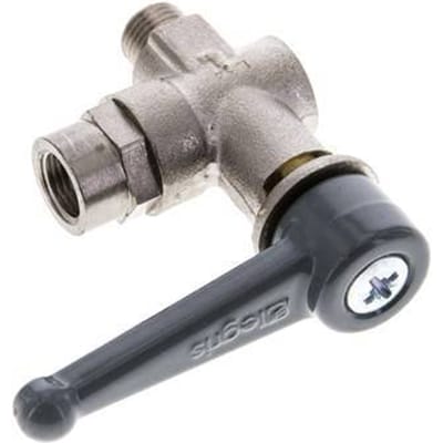 Buiten x binnendraad G/G 1/8 inch 2-Weg Haakse Kogelkraan Messing - BL2BN-MAN-MF-018