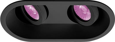 Inbouwspot Armin met Philips HUE White and Color - inbouwspot - Zwart - dubbele verdiepte spot - Voor binnen / woonkamer / keuken / slaapkamer - IP20 - GU10 - Buitendiameter: Dubbele spot - boorgat: Vierkante uitsparing - min. Inbouwdiepte: 90MM