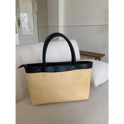 Koreaanse Versie van Zomer Nieuwe Stro Handtas Grote Capaciteit Forenzen Dames Tas Casual Strand Vakantie Schoudertas Draagtas black