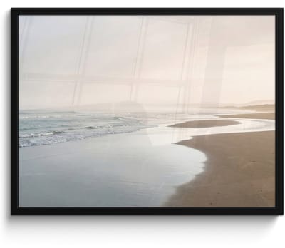 Poster in lijst - Fotolijst 80x60 cm - Posters - Kustlijn - Strand - Oceaan - Posterlijst zwart - Decoratie - Wanddecoratie woonkamer - Muurdecoratie slaapkamer