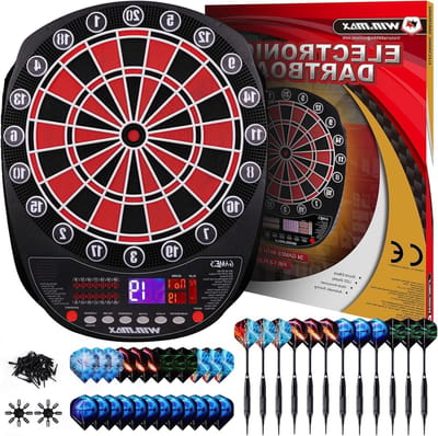 Elektronisch Dartbord - Soft Tip Set - Spel & Plezier - 34 Games met Variaties - Classic Grootte - Zwart Rood