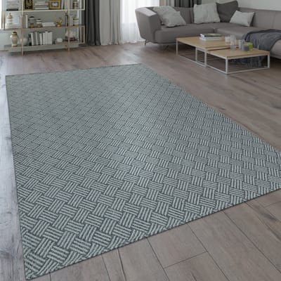 Paco Home Vloerkleed Grijs Woonkamer Keuken Weefdesign Vlechtpatroon Robuust Platweefsel 60x100 cm