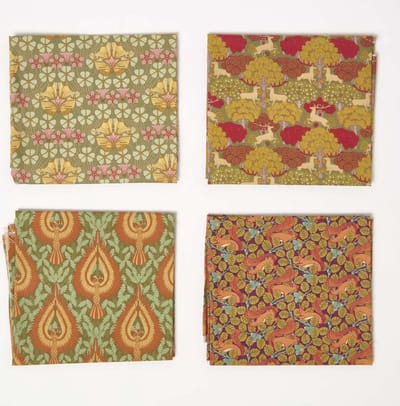 Homescapes Patchworkstoffe Maurice Pillard Verneuil Art II – 4er-Set Fat Quarter, 100% Baumwolle