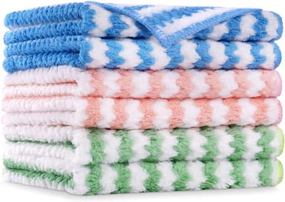 Microvezel reinigingsdoeken, 6 stuks super absorberende microvezel reinigingsdoek, herbruikbare microvezel vaatdoeken, multifunctionele schoonmaakhanddoeken voor huis, keuken, maat 30 x 30 cm