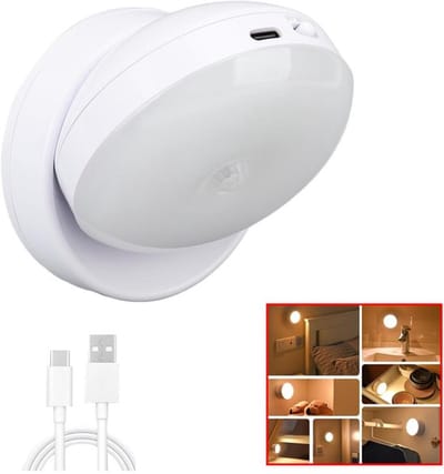 Magnetische Bewegingssensor Draadloze Wandlamp - Wandlamp Binnen – Oplaadbare Wandlamp - Wandlamp Binnen Woonkamer - 360° Rotatie – Draadloze Nachtlamp voor Keuken