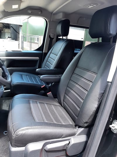 Pasvorm stoelhoezenset (stoel en stoel) Citroen Jumpy / Peugeot Expert / Toyota Proace 2016-heden / Opel Vivaro C 2019-heden /