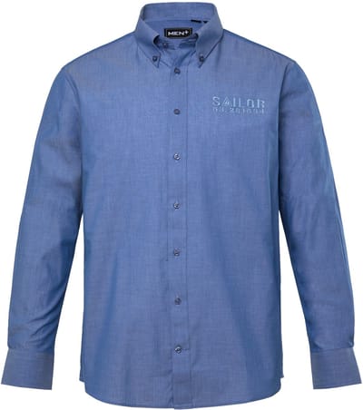 Men Plus - Heren - Overhemd lange mouwen buttondown-kraag Comfort Fit - Ijsblauw - Maat L