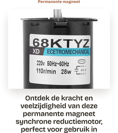 Dailygoods - Permanente magneet synchrone reductiemotor - 28W - Compacte krachtpatser - 220V - Voor diverse toepassingen - Ideaal voor automatisering...