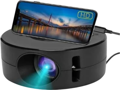 Smart Projector met Auto Focus – Ingebouwd Android LED HD Beamer – Ondersteunt 1080P Video – Draagbare Home Cinema voor Binnen en Buiten – Video Projector