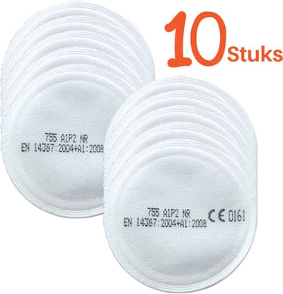 Climax P2 stoffilters voor Halfgelaatsmasker - 10 stuks - Climax 755 / 756