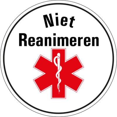 Niet reanimeren sticker 50 mm - 10 stuks per kaart