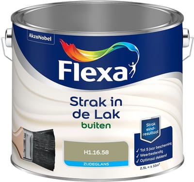 Flexa - Strak in de Lak Buitenlak Zijdeglans - H1.16.58 - Mengverf - 2.5 L