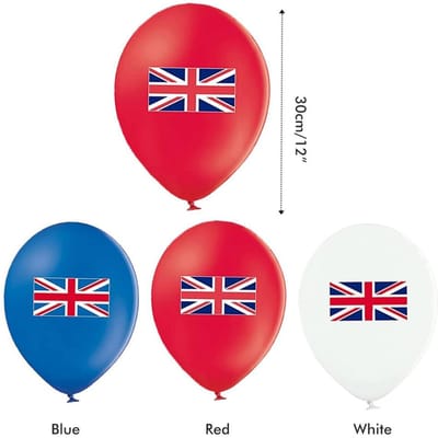 Union Jack Logo Ballonnen Set Rood Blauw Wit Ballonnen Jubileum Feestartikelen Benodigdheden Decoraties red