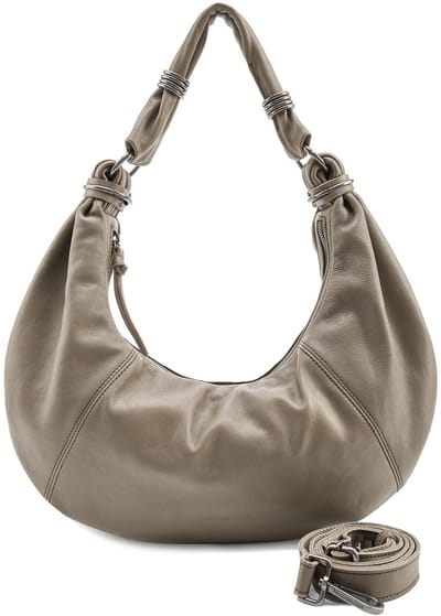 FREDsBRUDER Leren schoudertas Always With You Hobo Muddy Khaki Taupe