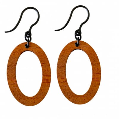 Allergievrij- houten- oorbellen-bruin-Allergievrij- Charme ijoux