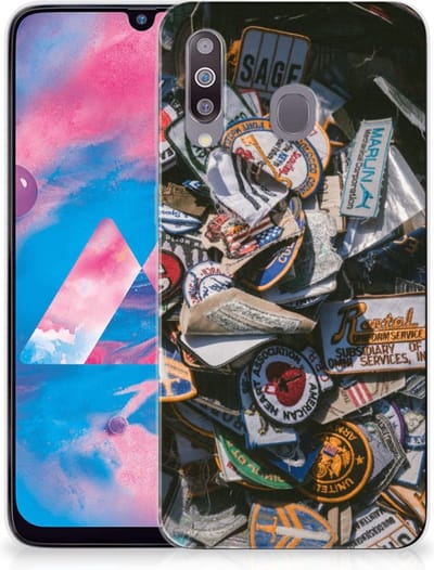 Samsung Galaxy M30 Siliconen Hoesje met foto Badges