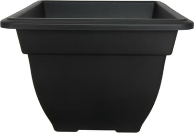 Whitefurze Buiten plantenpot/bloempot/planter - zwart - kunststof - L38 x B38 x H28 cm