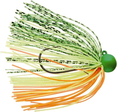 Rubber Jig - Bewegend kunstaas - Vissen op roofvis - Haak N°2/0 - 10g - Groen Geel Oranje