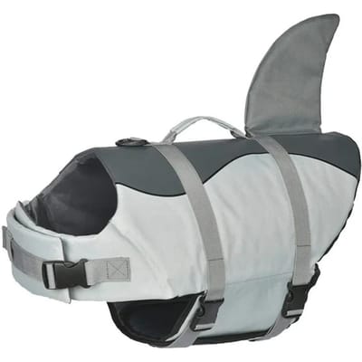 Gilet de sauvetage pour chien d'animal de compagnie Costume d'été Sirène Vêtements pour chiens Gilet Sport nautique Surf Gilet de flottaison Gilet de sauvetage pour chien (GRAY,XS（old）) grise