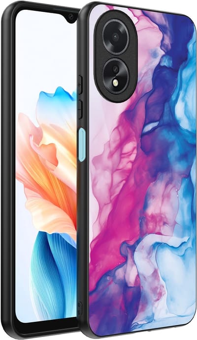 Smartphonica Telefoonhoesje Geschikt voor Oppo A18 met Roze Blauw Marmer Opdruk - TPU Backcover Case Rose Blue Marble Design geschikt voor Oppo A18