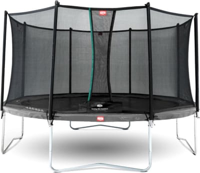 BERG Favorit Regular 430 Trampoline Op Poten - Safety Net Comfort - AirFlow Springdoek - Grijs