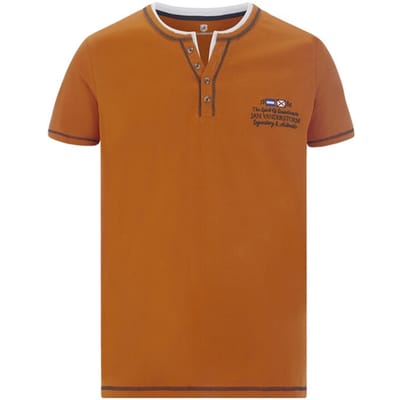 Jan Vanderstorm herren T-Shirt - 60/62 - oranje - Plus Size