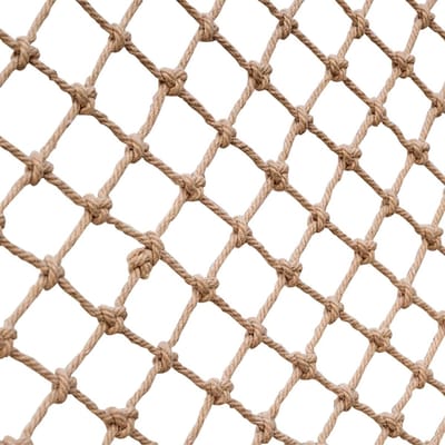 Natuurlijk Touwnet - Jute Gaas - Veiligheid Vergroten - Handgemaakt Knoopwerk - 1 x 1 meter - Bruin