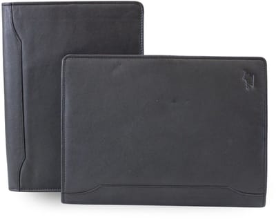 Fana Bags Schrijfmap A4 Zwart - Luxe Leren Conferentiemap met Rits - Business Schrijfmap met iPad/Tablet Vak - Perfect voor Vergaderingen - Zakelijke Map