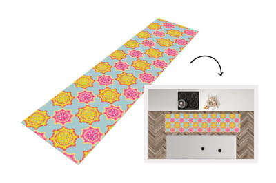 Keukenloper 200x50 cm - Keukenmat vinyl Flower Power - Design - Hippie - Keukenmatten loper - Keuken vloerkleed tapijt