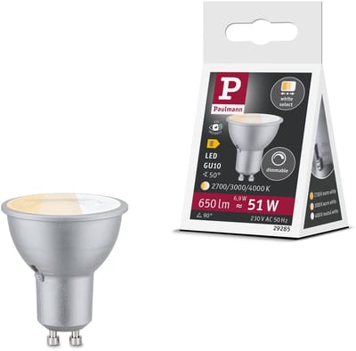 Paulmann 29285 LED-lamp Energielabel E (A - G) GU10 6.9 W Warmwit (Ø x h) 50 mm x 56 mm 1 stuk(s)