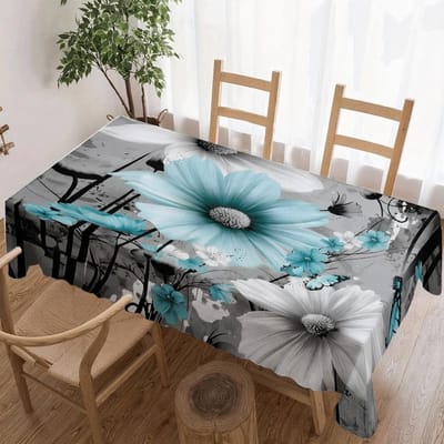 Bloemig Madeliefjespatroon Rechthoekige Tafelkleed voor Tafeldecoratie Keuken Eetkamer Waterdicht Herbruikbaar Tafelkleed voor Tafels Bruiloft 140x280cm