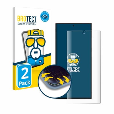 BROTECT - Screenprotector voor Samsung Galaxy S24 Ultra (case-friendly) - Folie Beschermfolie transparant volledig dekking - 2 Stuks