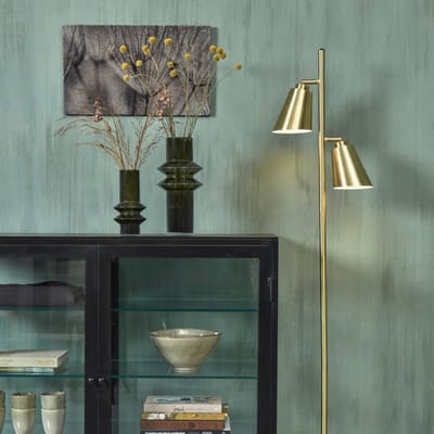 it's about RoMi Vloerlamp Bremen - Goud - 45x25x162cm - 2L - Modern,Luxe - Staande lampen voor Woonkamer - Slaapkamer