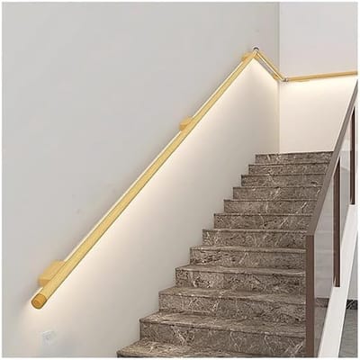 Metalen Trap Verlichting - LED Trapleuning - Veilige Trappen - Geïntegreerd Licht - 50cm Lengte - Goud