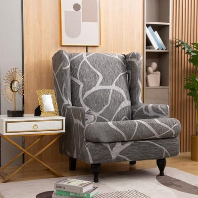Eenvoudig -Rekbaar Wingback Stoel Meubels Bank Sliphoes 1-Delige Bankhoes Meubelbeschermer Bank Zacht Met Rekbare Bodem universal size
