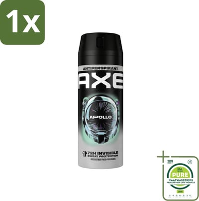 1 x Axe - Deodorant Spray - 72hrs Anti Sweat - Apollo - 150 ml - Anti-transpirant - Deodorant - Axe Apollo - 72 Uur Bescherming - Groen Fruit