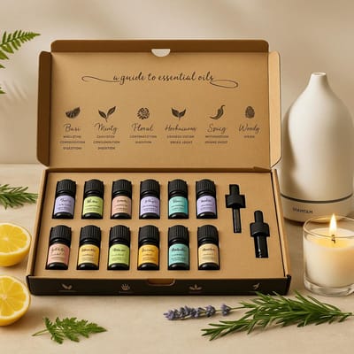 Scent Meester World of Fragrance - Luxe Etherische Oliën Starter Set - 12x5ml 100% Puur & Natuurlijk - Essentiële Oliën voor Diffuser & Aromatherapie - Cadeauset incl. 2 Druppelaars - Vegan & Handmade