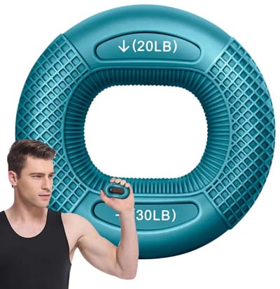 Siliconen Vingertrainer Ring – Hand- en Polsversterker, Spiertrainer Vingers en Pols, Carpaal Expander, Fitness Oefeningen, Workout, Gym, Revalidatie - Blauw