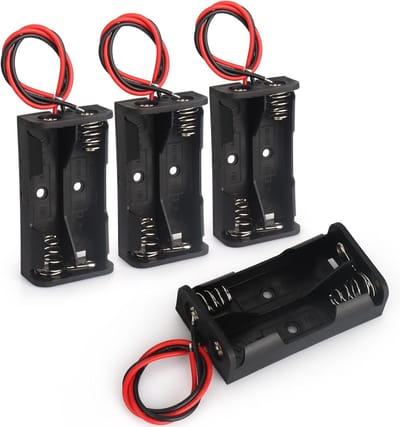 Batterij Houder - Batterijdoos Case - Apparaten Voeden - Roestvrijstalen Veer - 4 Stuks - Zwart
