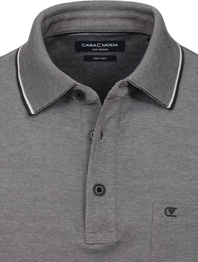 Poloshirt Met Borstzakje 3 Knoops Grijs Casa Moda - M