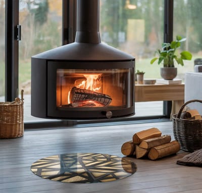 Coloray Vloerplaat Houtkachel - Onderplaat Kachel - 50 cm x 50 cm - Houtkachel Vloerplaat - Bruin Vloerplaat Kachel - Verwarmingsaccessoires - Vloerplaat voor Houtkachel - Vloerplaat Open Haard - Vloerplaat Voor Kachel