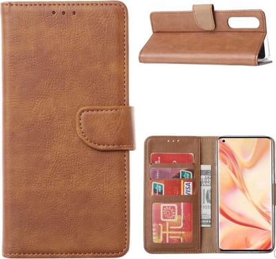 LuxeBass Hoesje geschikt voor Oppo Find X2 Neo - Bookcase Bruin - portemonnee hoesje - telefoonhoes - gsm hoes - telefoonhoesjes