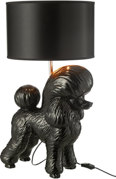 J-Line lamp Hond Poodle - polyresin - zwart